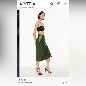 Babaton slip midi skirt - navy